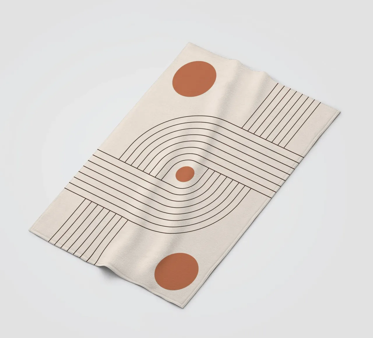 Line art retrò - boho e minimalista coperta in pile da Whole©