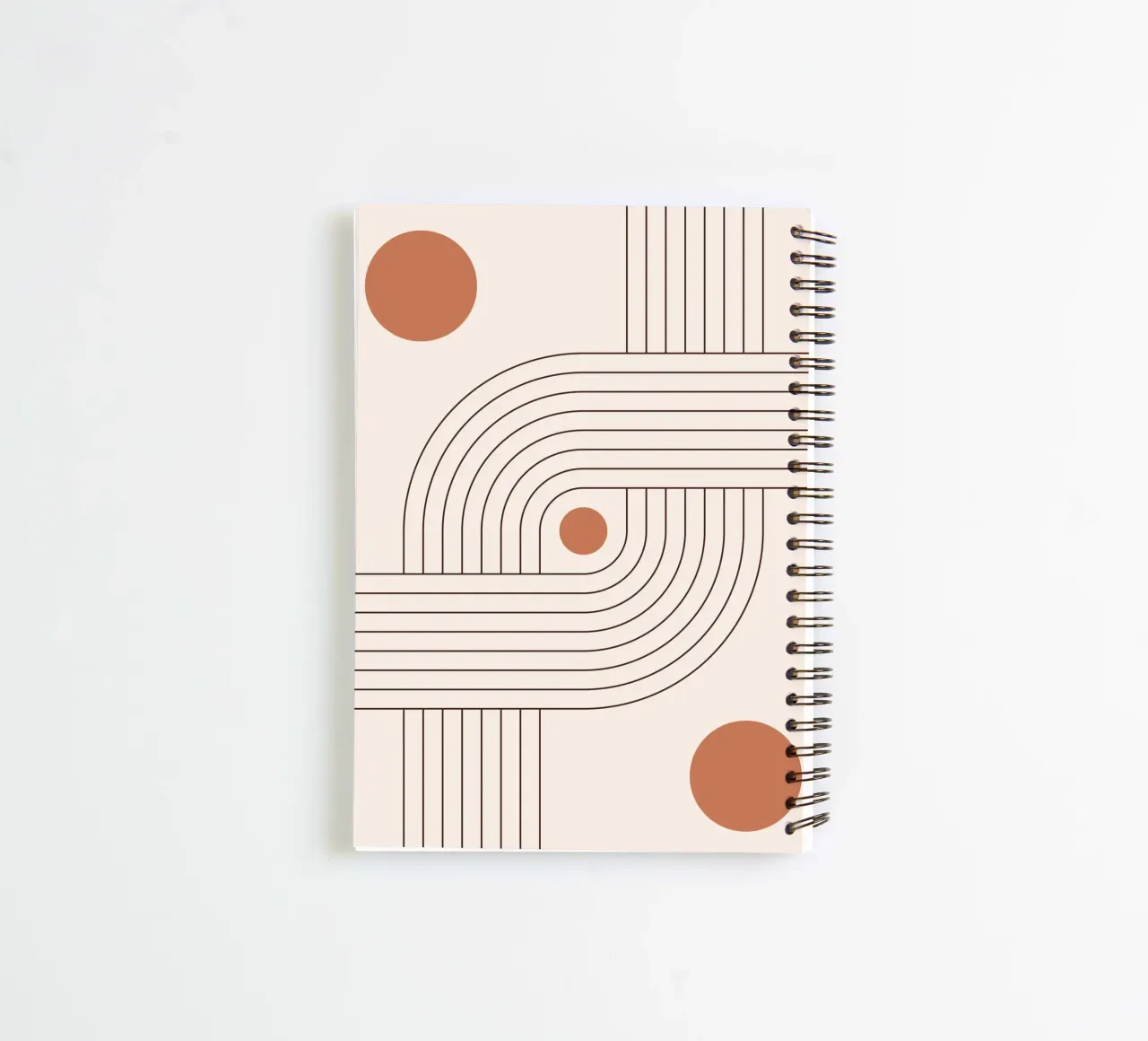 Retro line art - boho & minimalist spiral notebook by Whole©