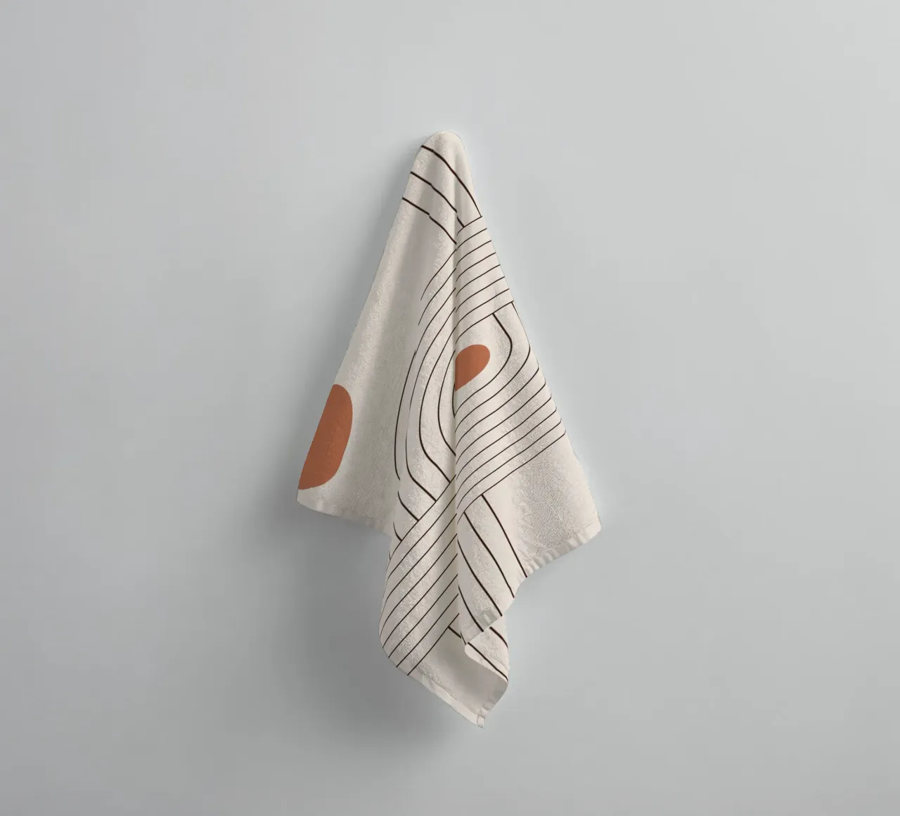 Retro Linienkunst – Boho & Minimalistisch Handtuch von Whole©
