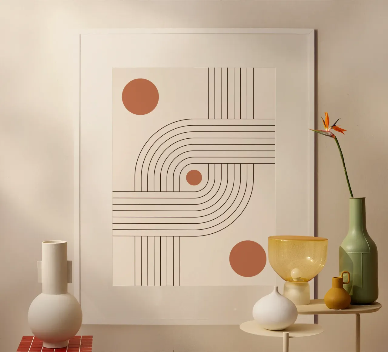 Art linéaire rétro - Boho & Minimaliste poster de Whole©