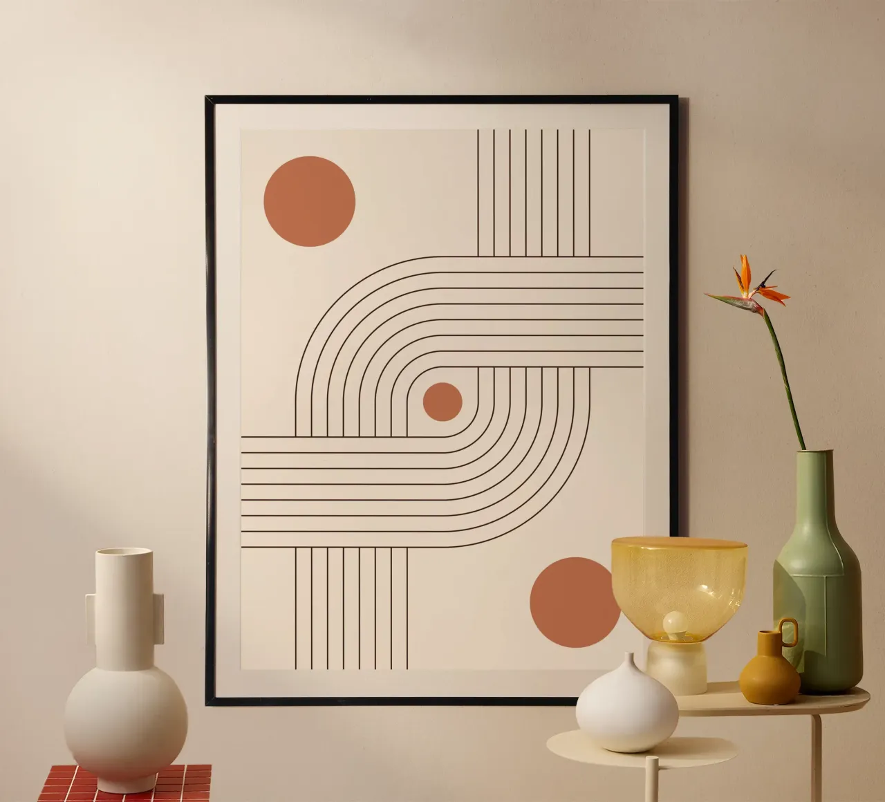 Art linéaire rétro - Boho & Minimaliste poster de Whole©