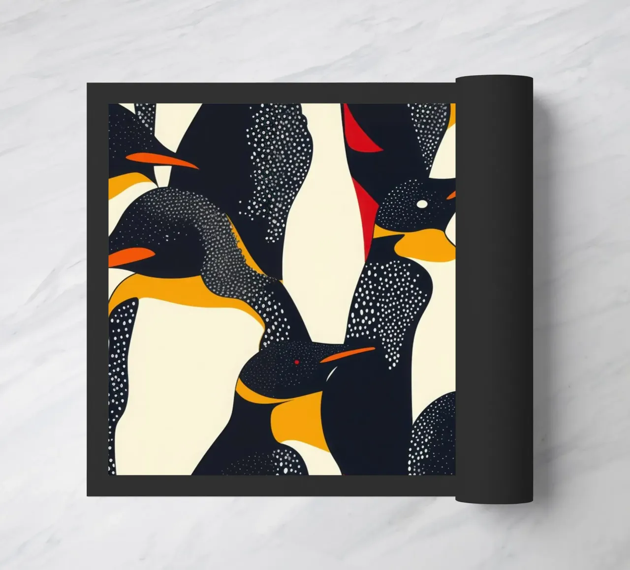 Decorative abstract penguin pattern doormat by Autofocus