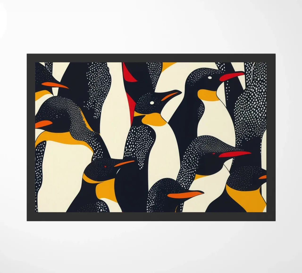 Decorative abstract penguin pattern doormat by Autofocus