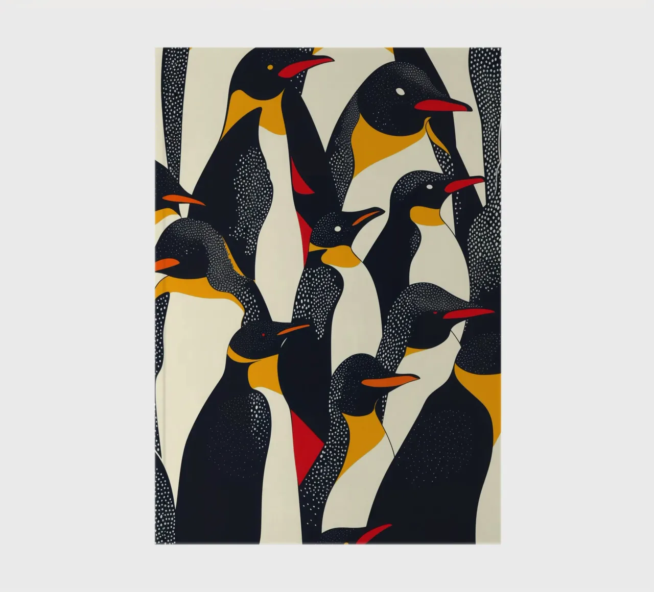 Decorative abstract penguin pattern notebook by Autofocus