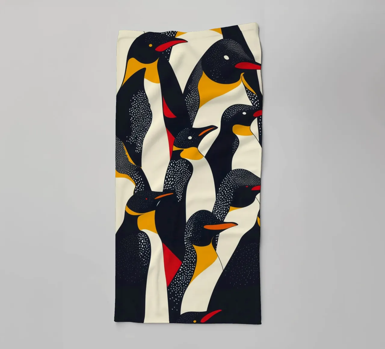 Decorative abstract penguin pattern towel by Autofocus