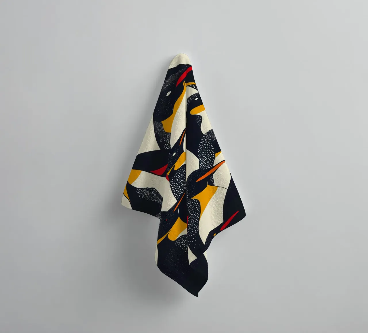 Decorative abstract penguin pattern towel by Autofocus