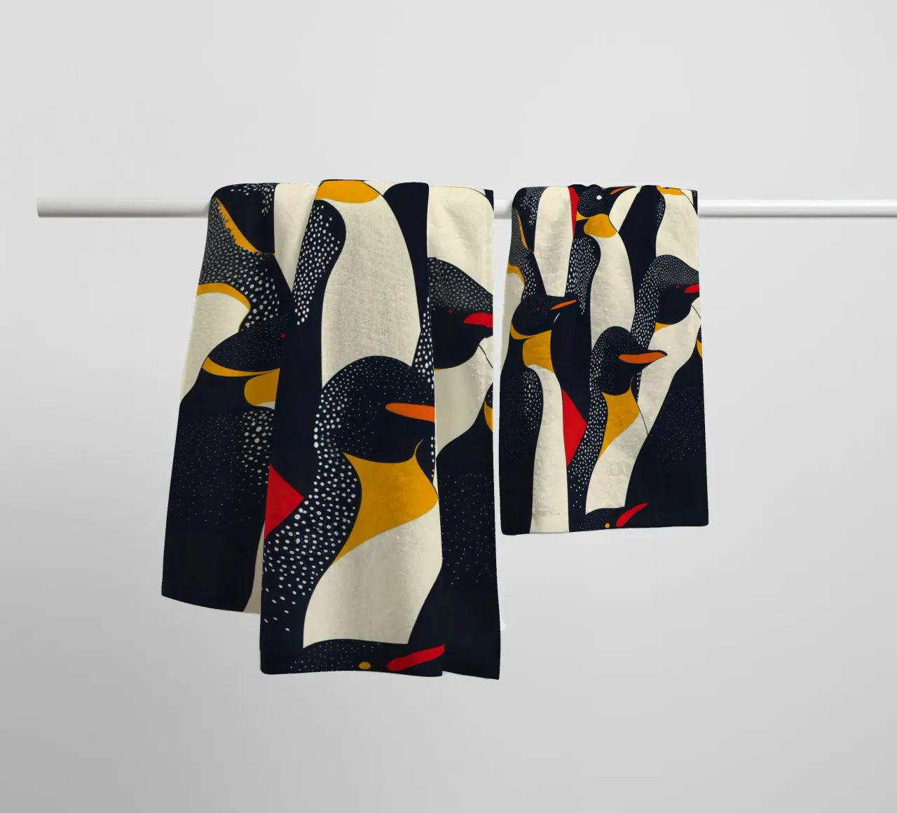 Decorative abstract penguin pattern towel by Autofocus