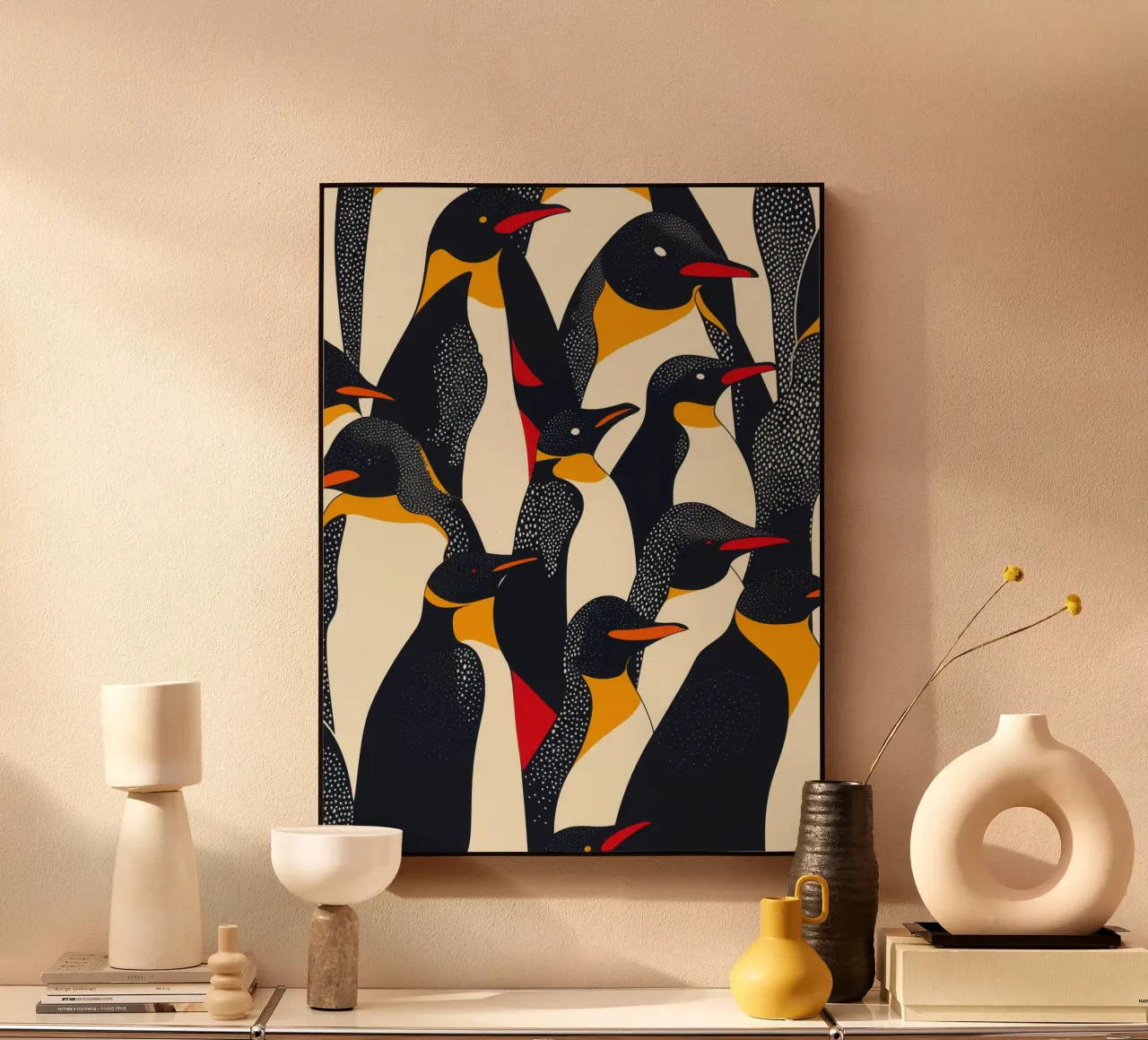 Decorative abstract penguin pattern alu-dibond by Autofocus