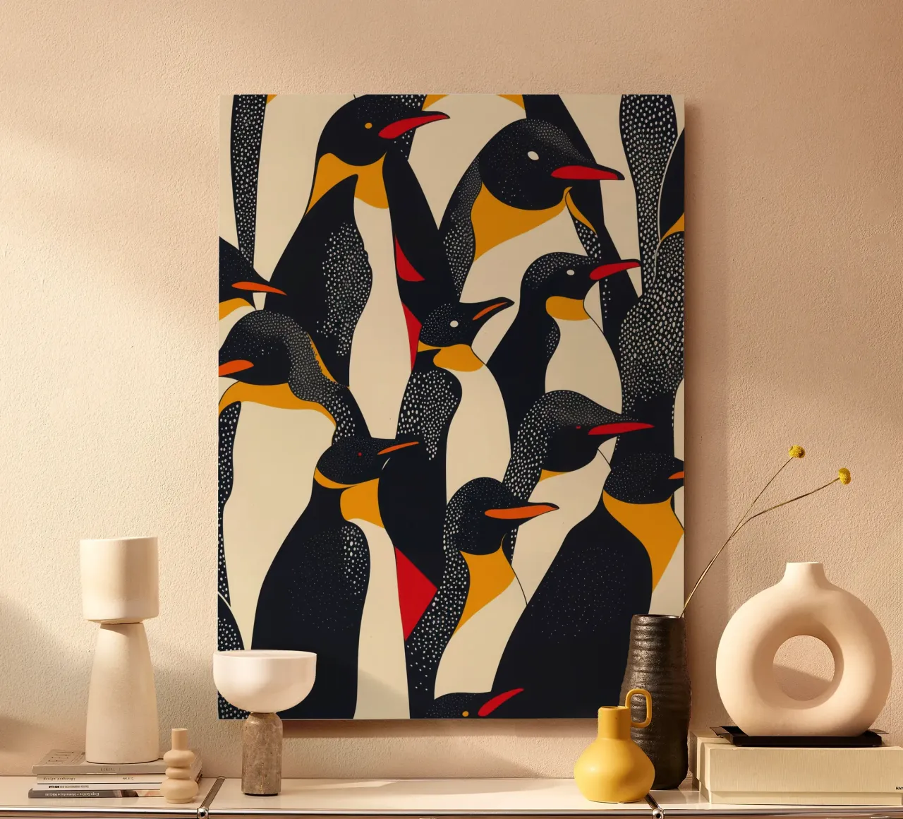 Decorative abstract penguin pattern alu-dibond by Autofocus