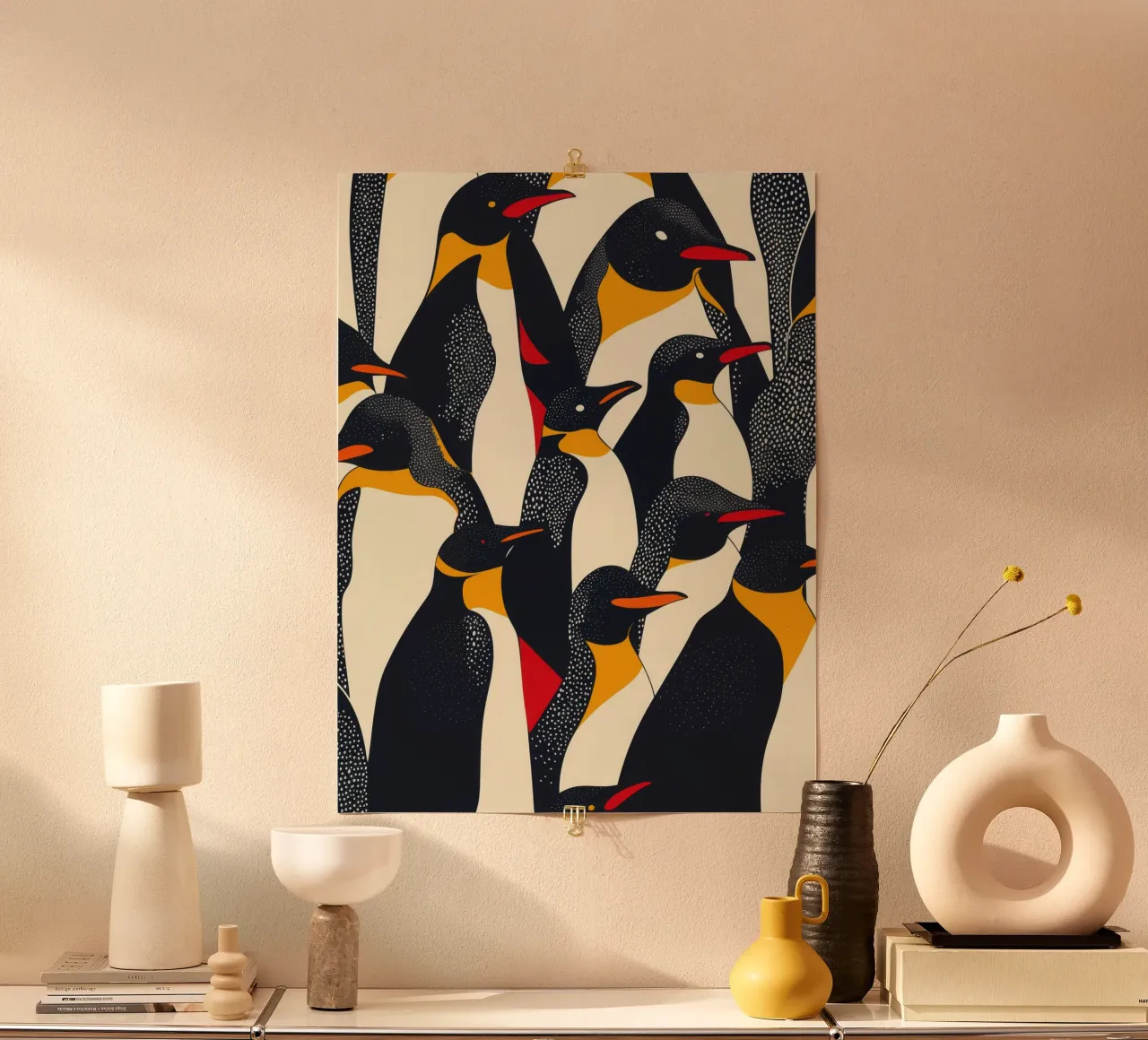 Decorative abstract penguin pattern hahnemühle by Autofocus
