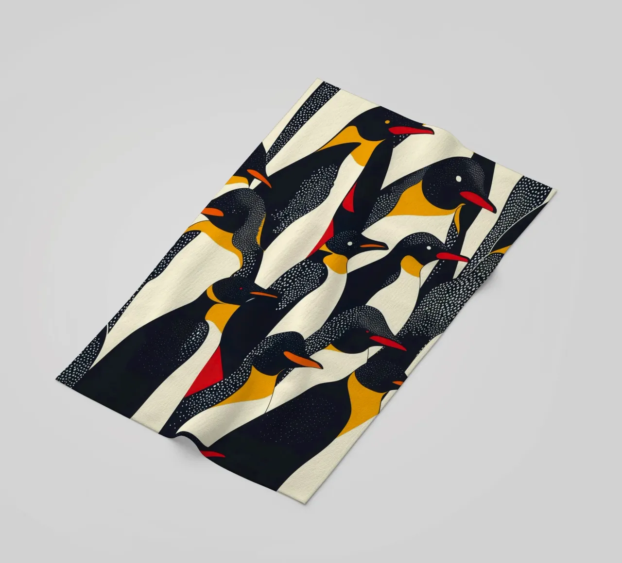 Decorative abstract penguin pattern beach towel by Autofocus