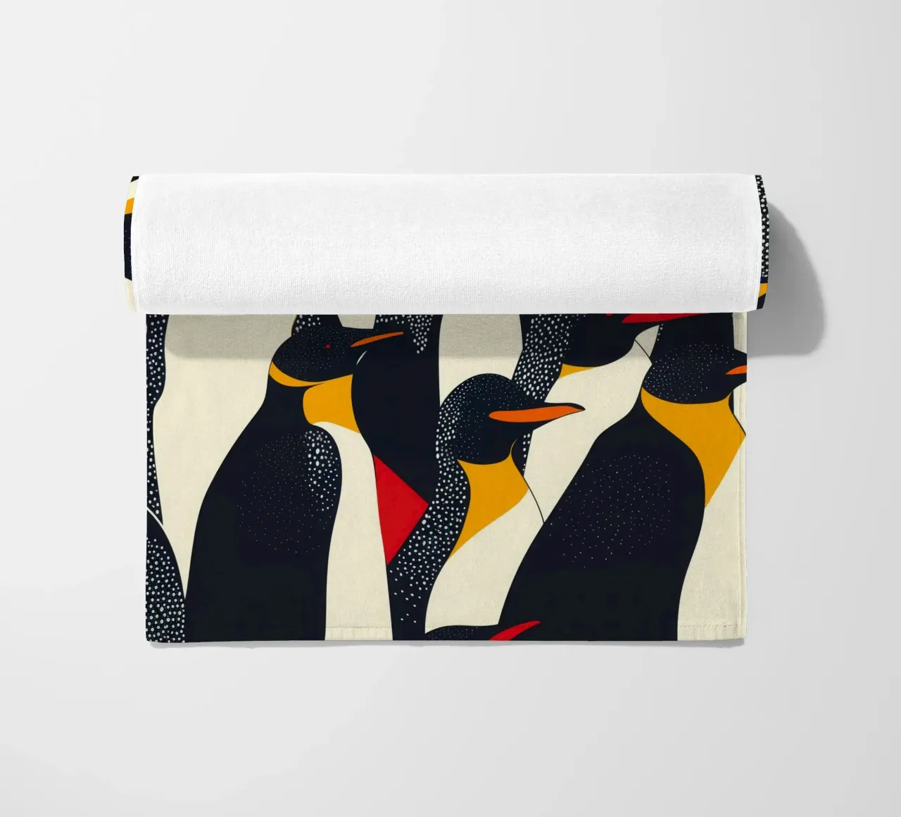Decorative abstract penguin pattern beach towel by Autofocus