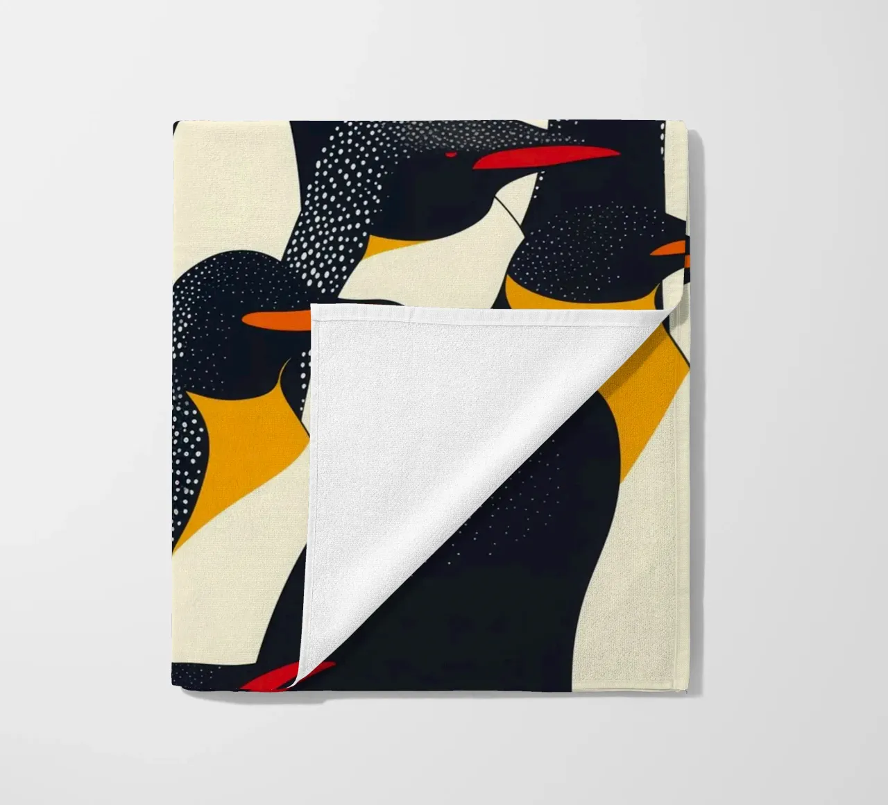 Decorative abstract penguin pattern beach towel by Autofocus