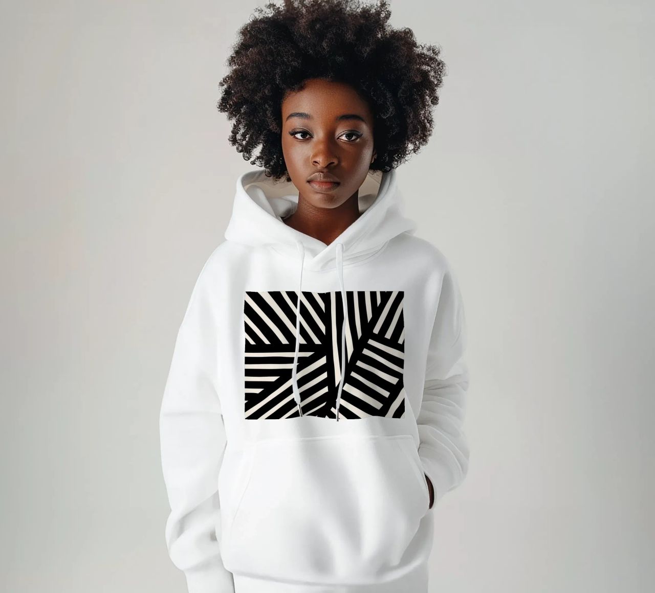 Linea di design ispirata alla zebra - moderna e astratta felpa con cappuccio da Whole©