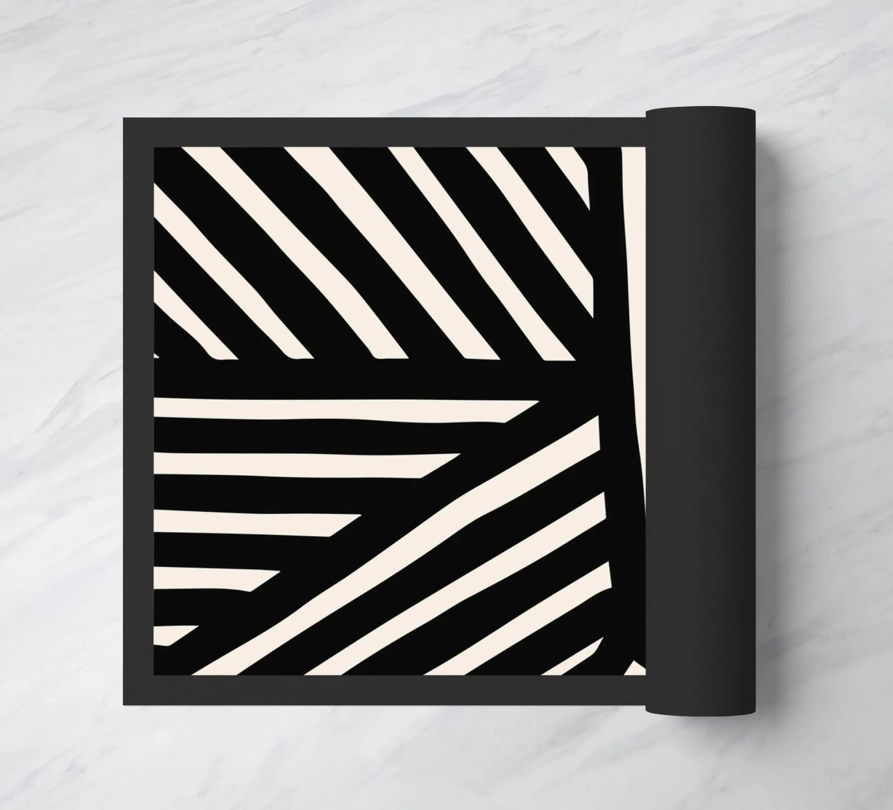 Op zebra's geïnspireerd lijnontwerp - modern & abstract deurmat van Whole©