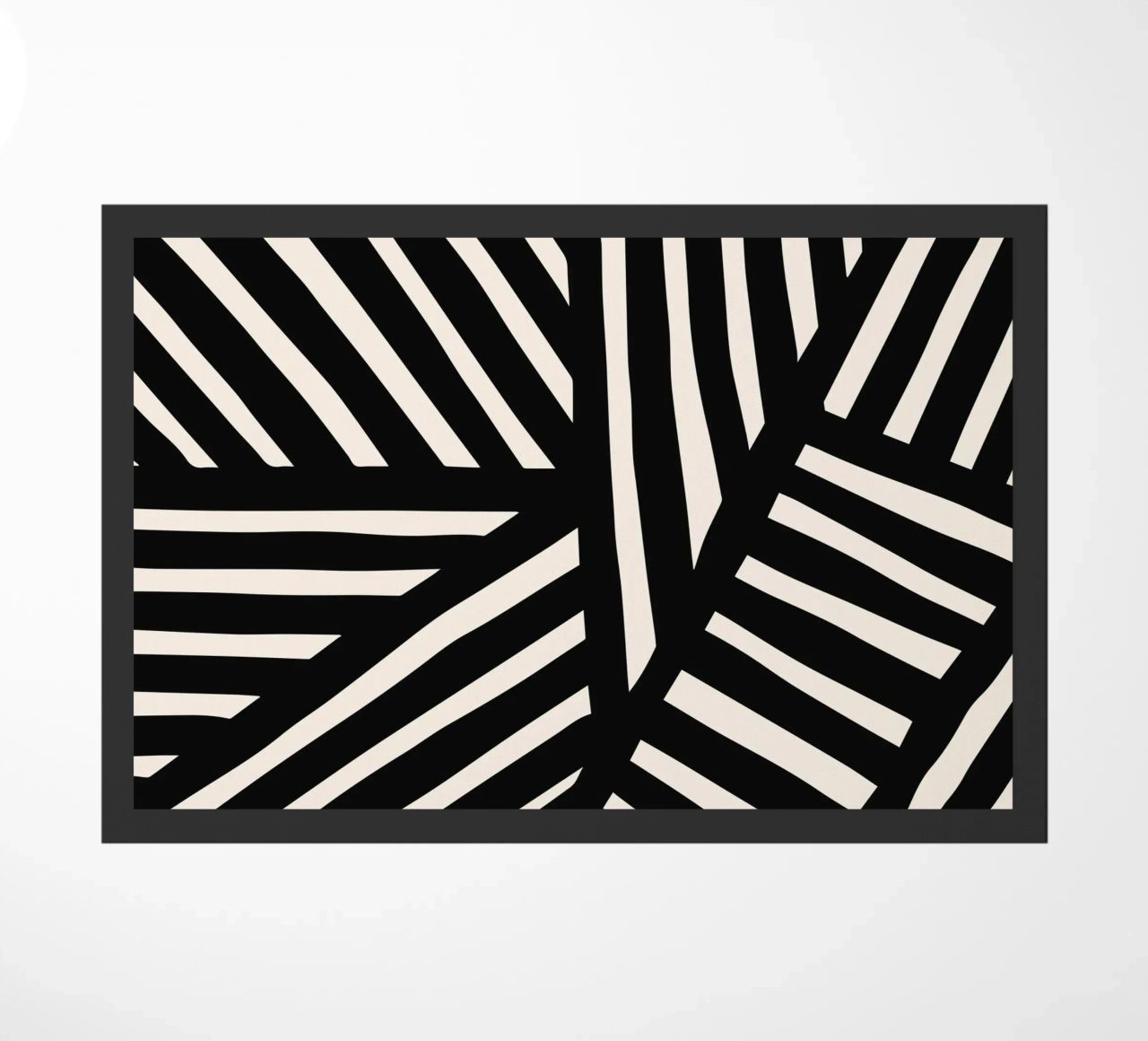 Op zebra's geïnspireerd lijnontwerp - modern & abstract deurmat van Whole©