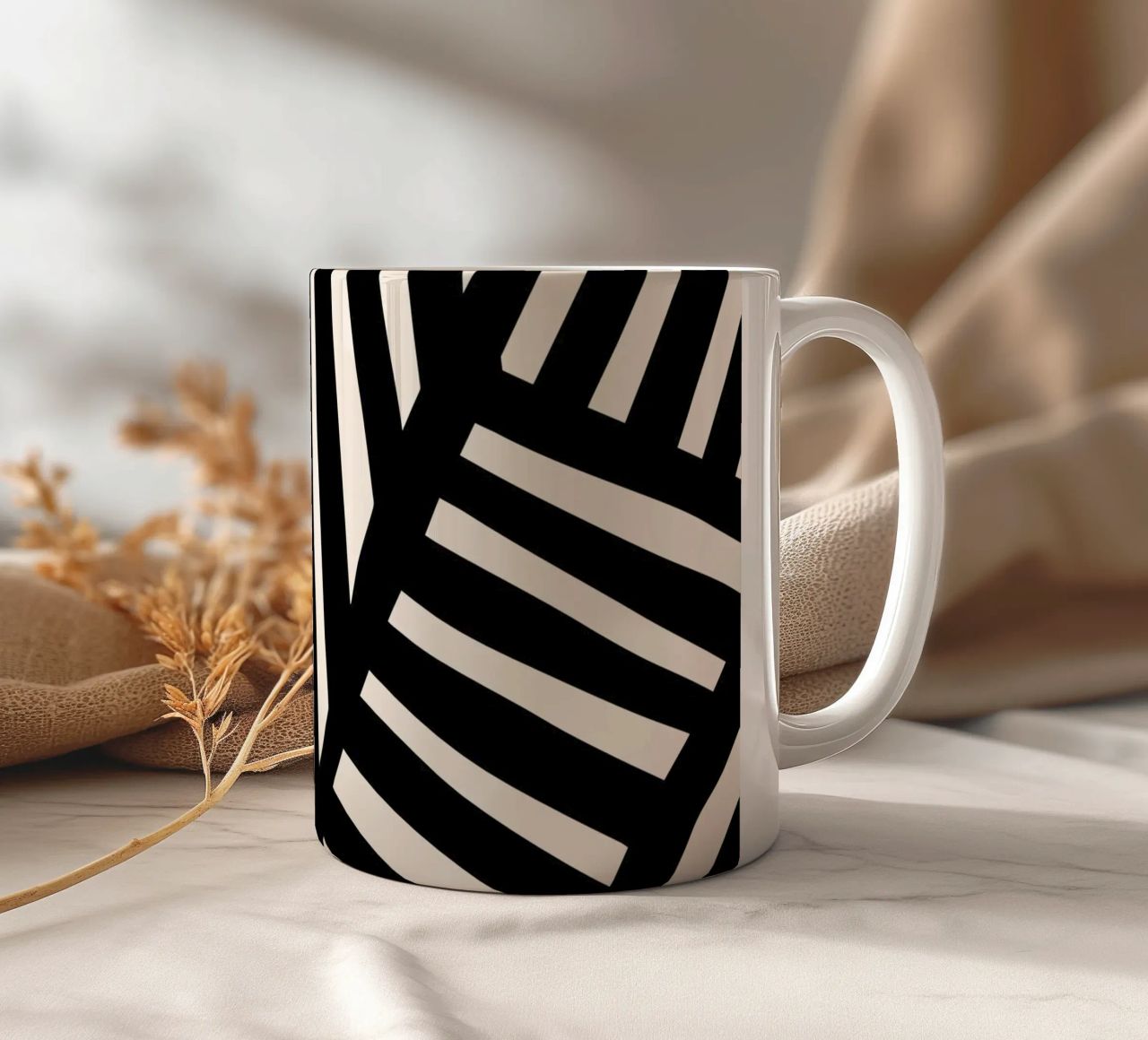 Linea di design ispirata alla zebra - moderna e astratta tazza in ceramica da Whole©