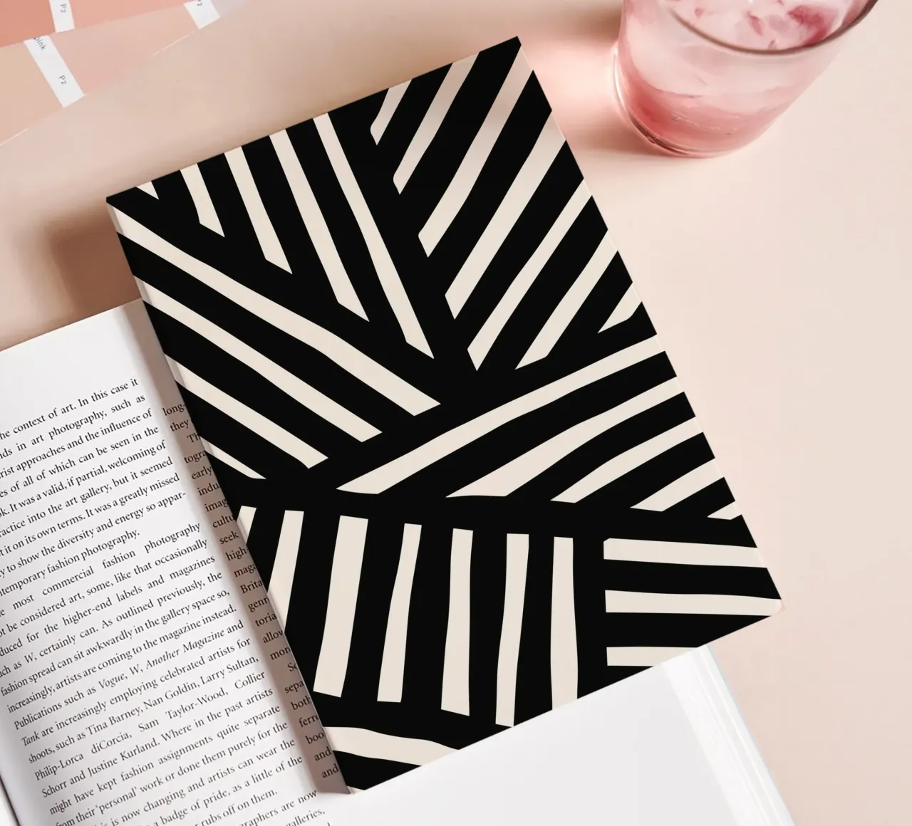 Zebra-inspired line design - modern & abstract notebook by Whole©