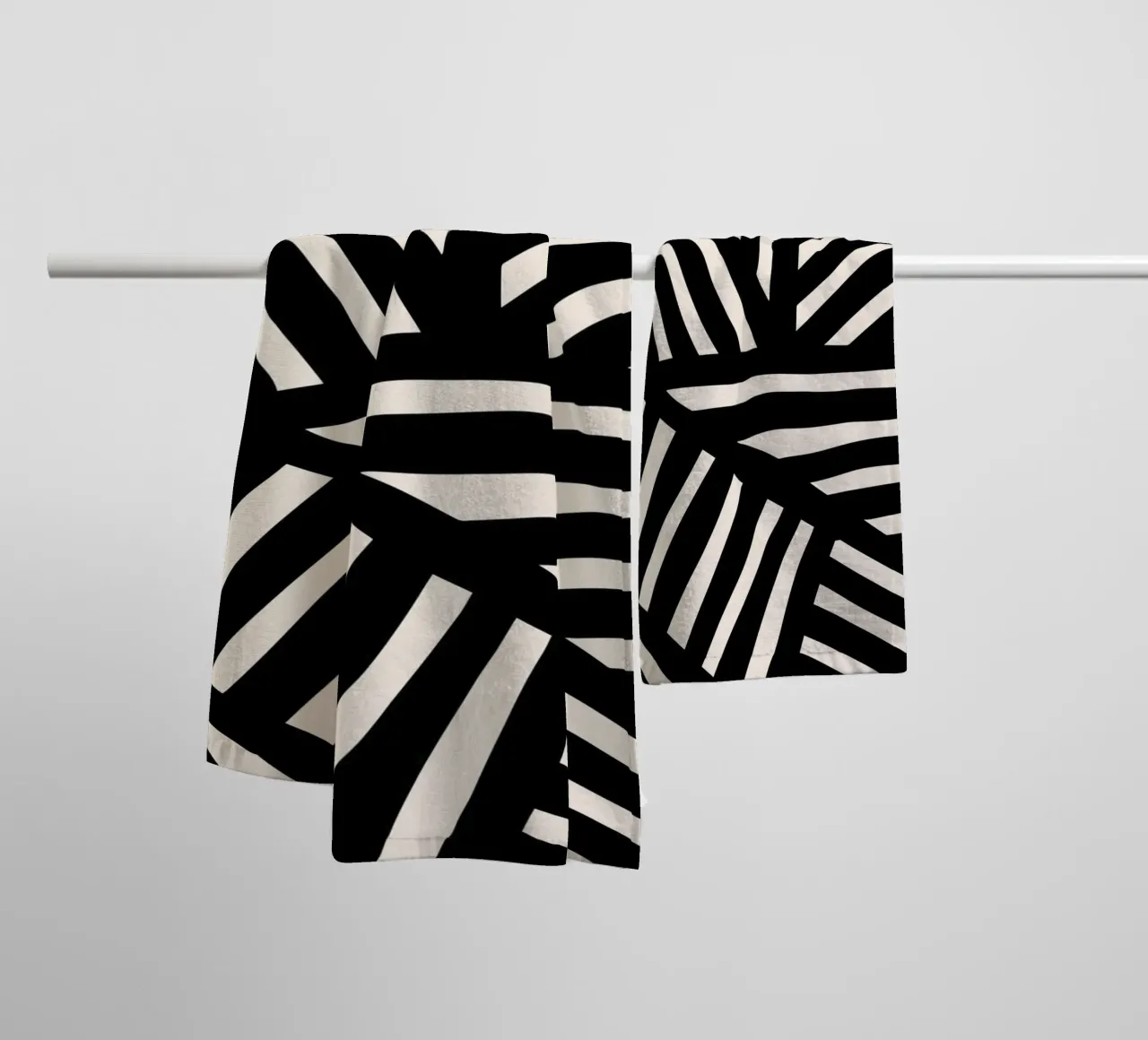 Zebra-inspired line design - modern & abstract towel by Whole©