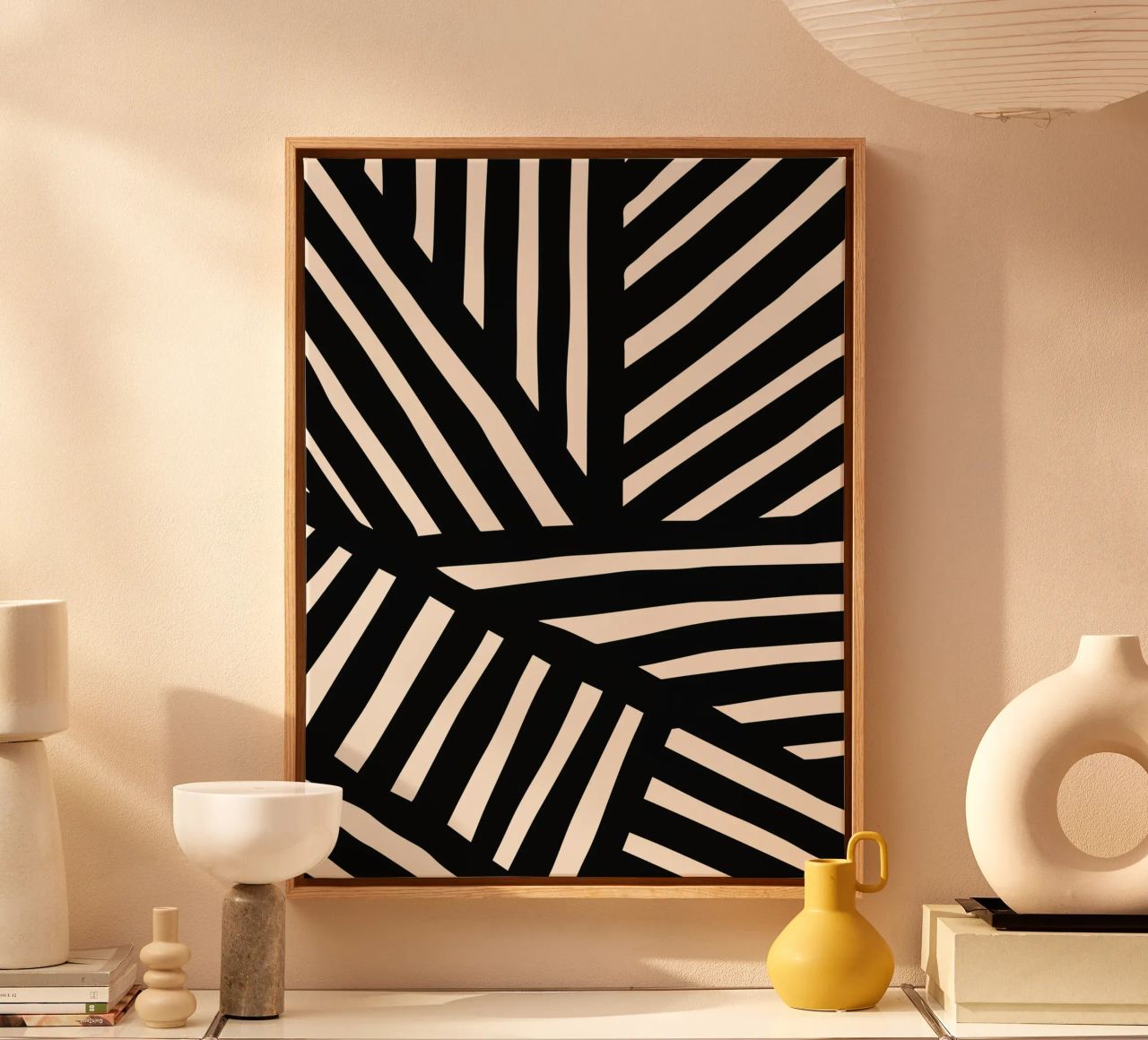 Zebra-inspired line design - modern & abstract canvas by Whole©