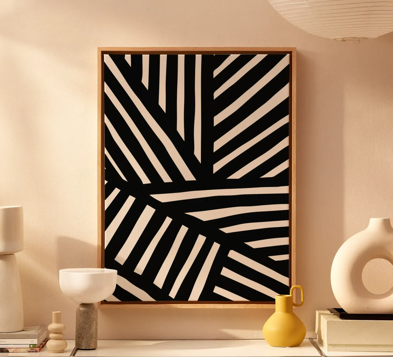 Zebra-inspired line design - modern & abstract canvas by Whole©