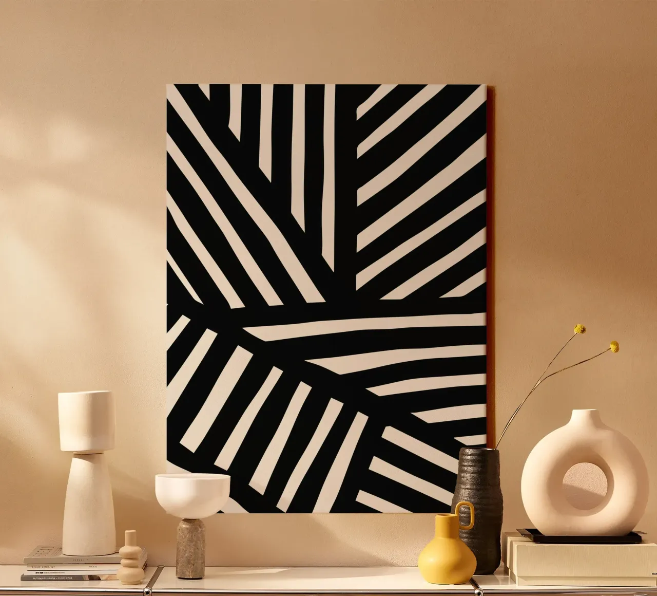 Zebra-inspired line design - modern & abstract canvas by Whole©