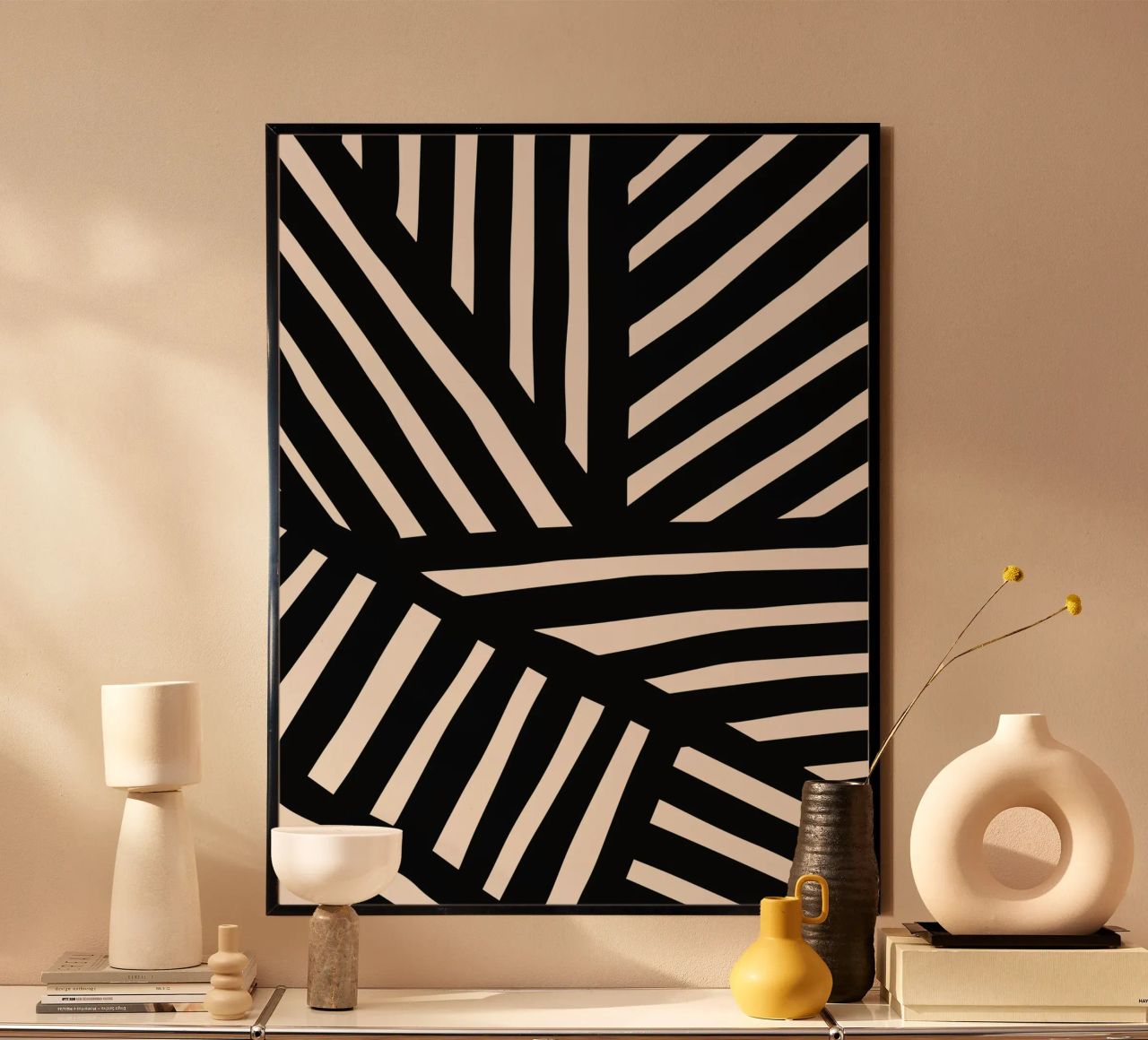 Design de ligne d'inspiration zébrée - Moderne & Abstrait poster de Whole©