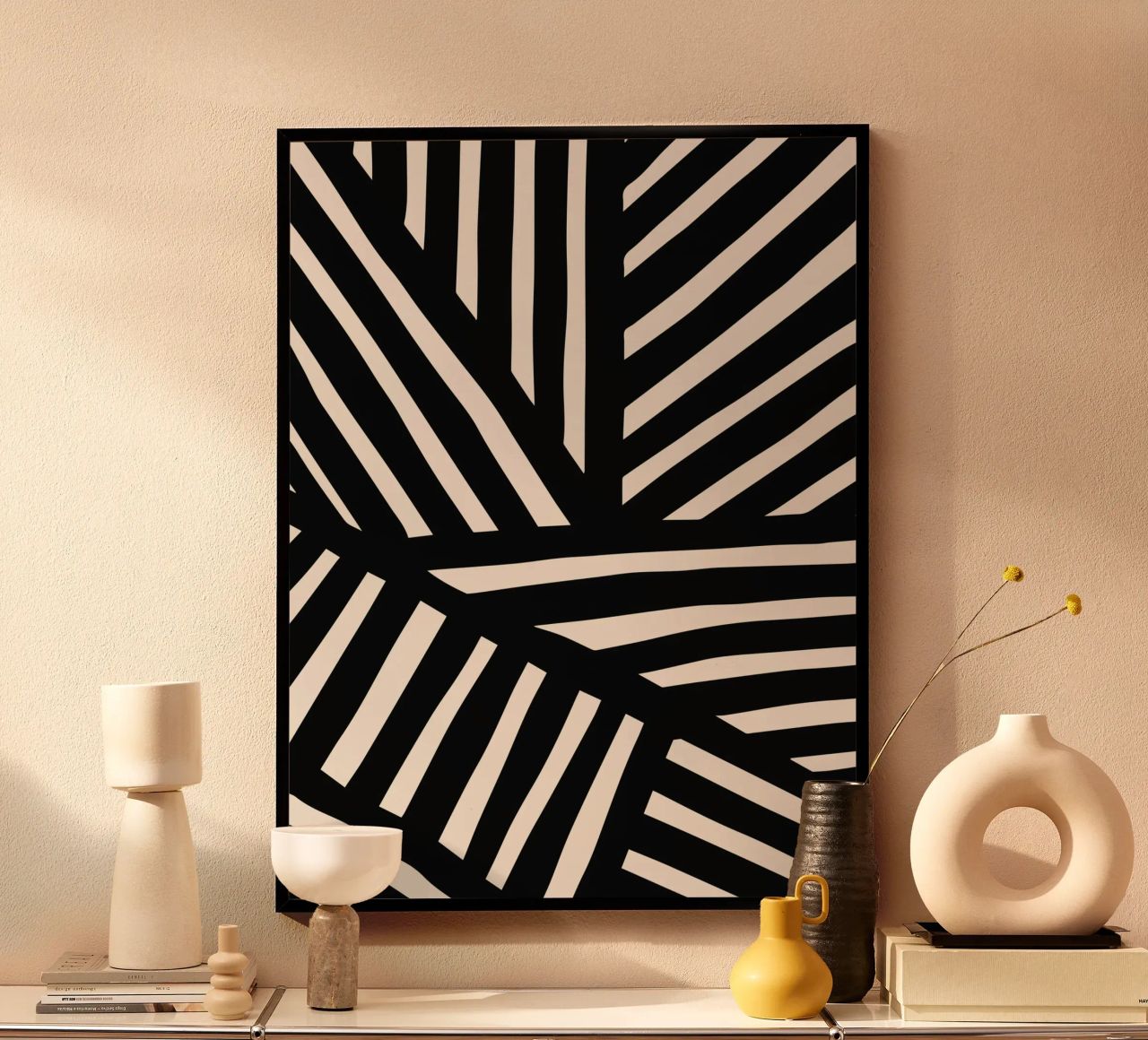 Design de ligne d'inspiration zébrée - Moderne & Abstrait poster de Whole©