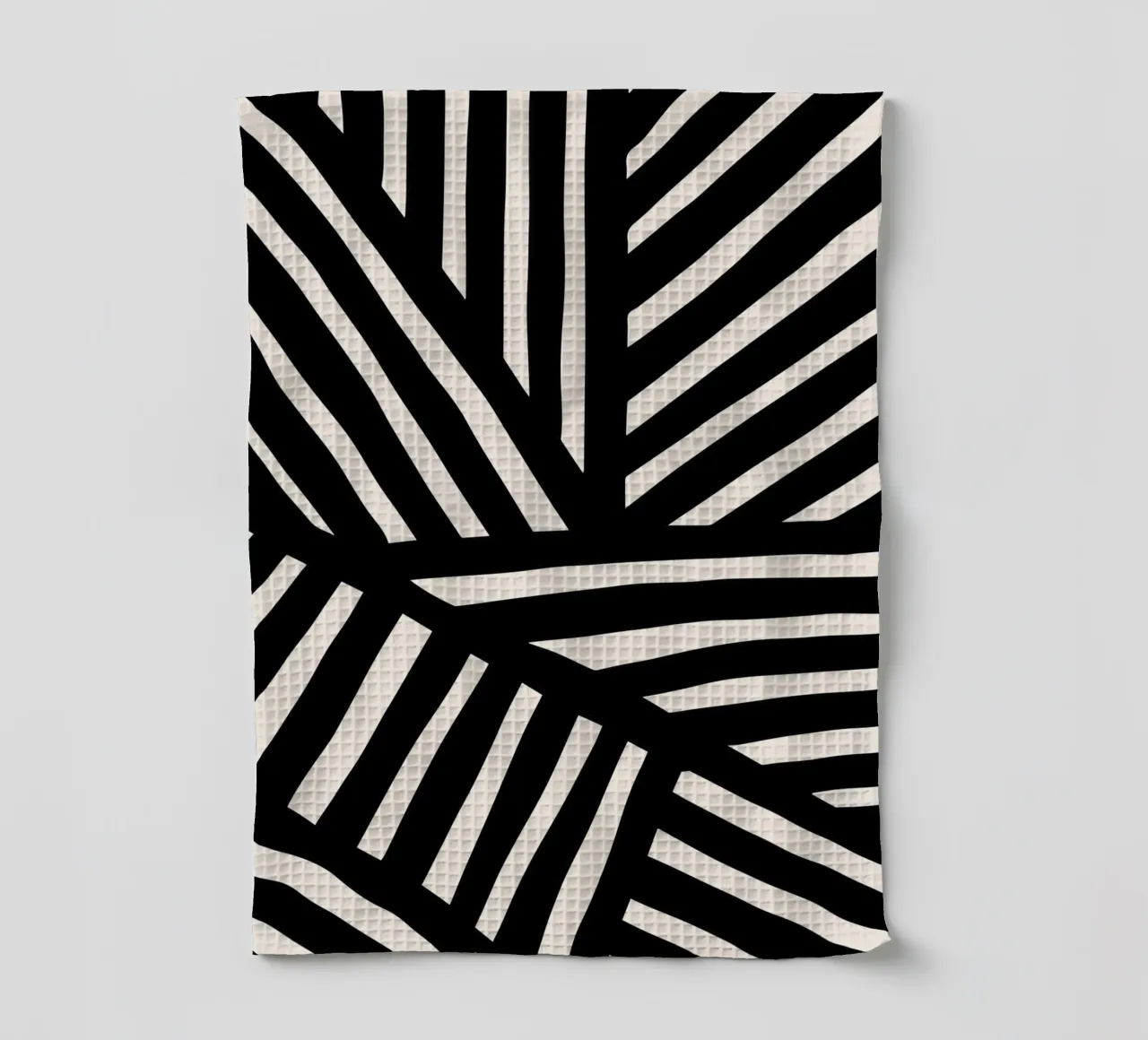 Op zebra's geïnspireerd lijnontwerp - modern & abstract theedoek van Whole©