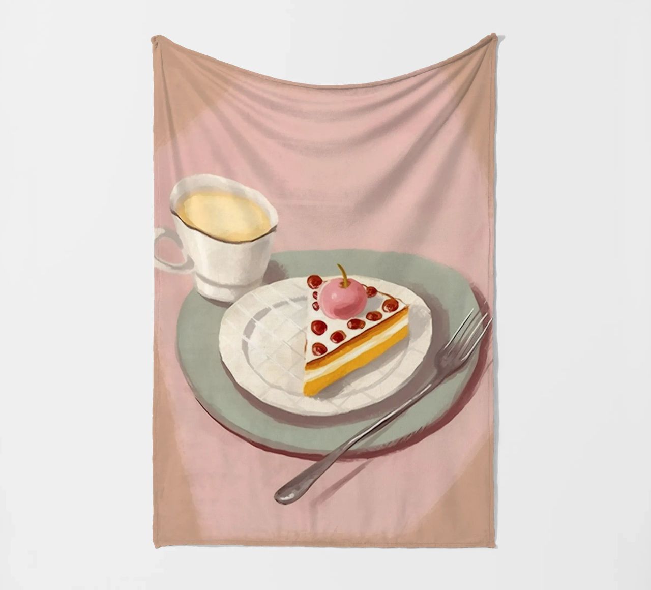 Enjoyment with coffee & cake fleece blanket by Carinaprint