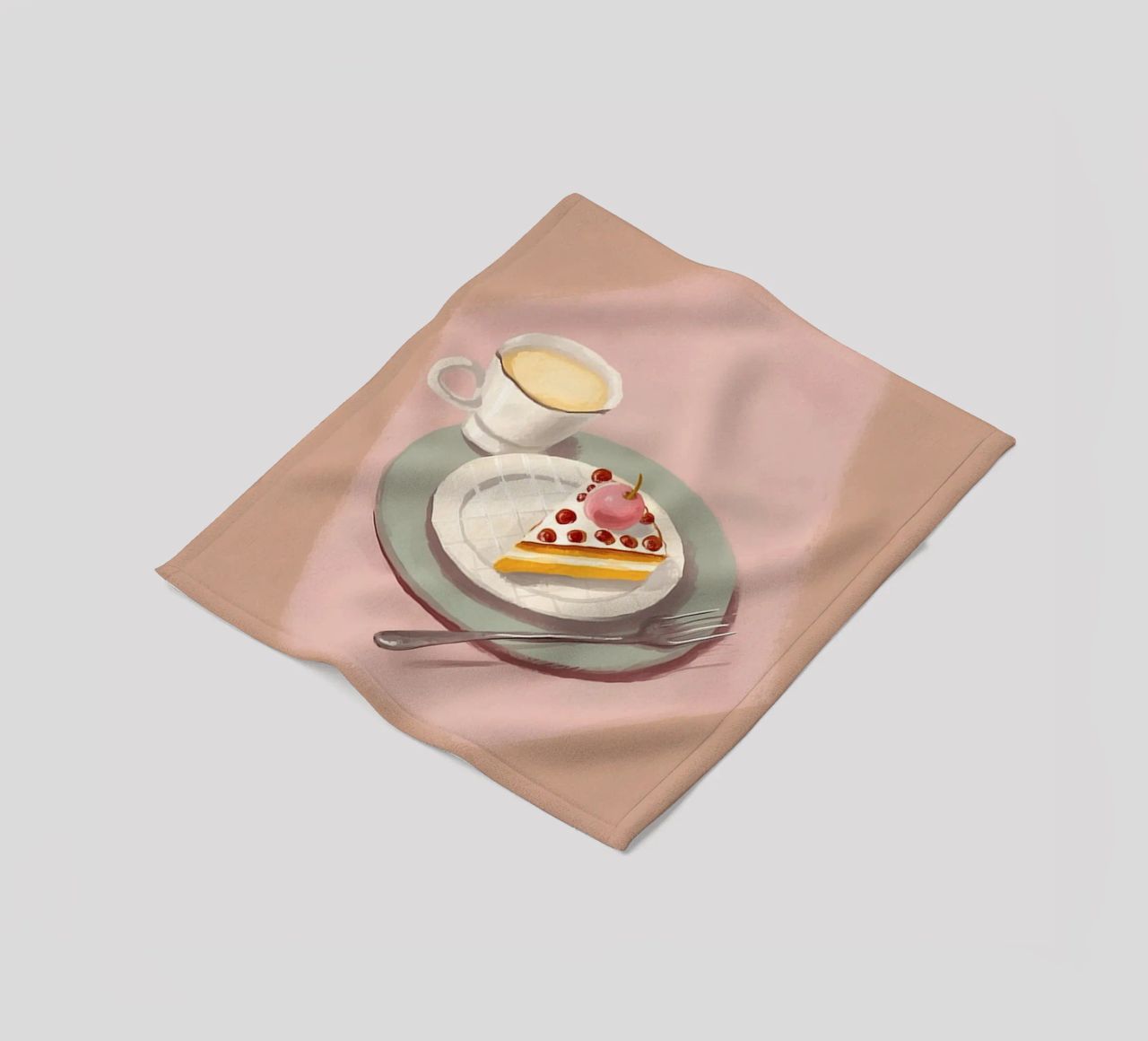Enjoyment with coffee & cake fleece blanket by Carinaprint