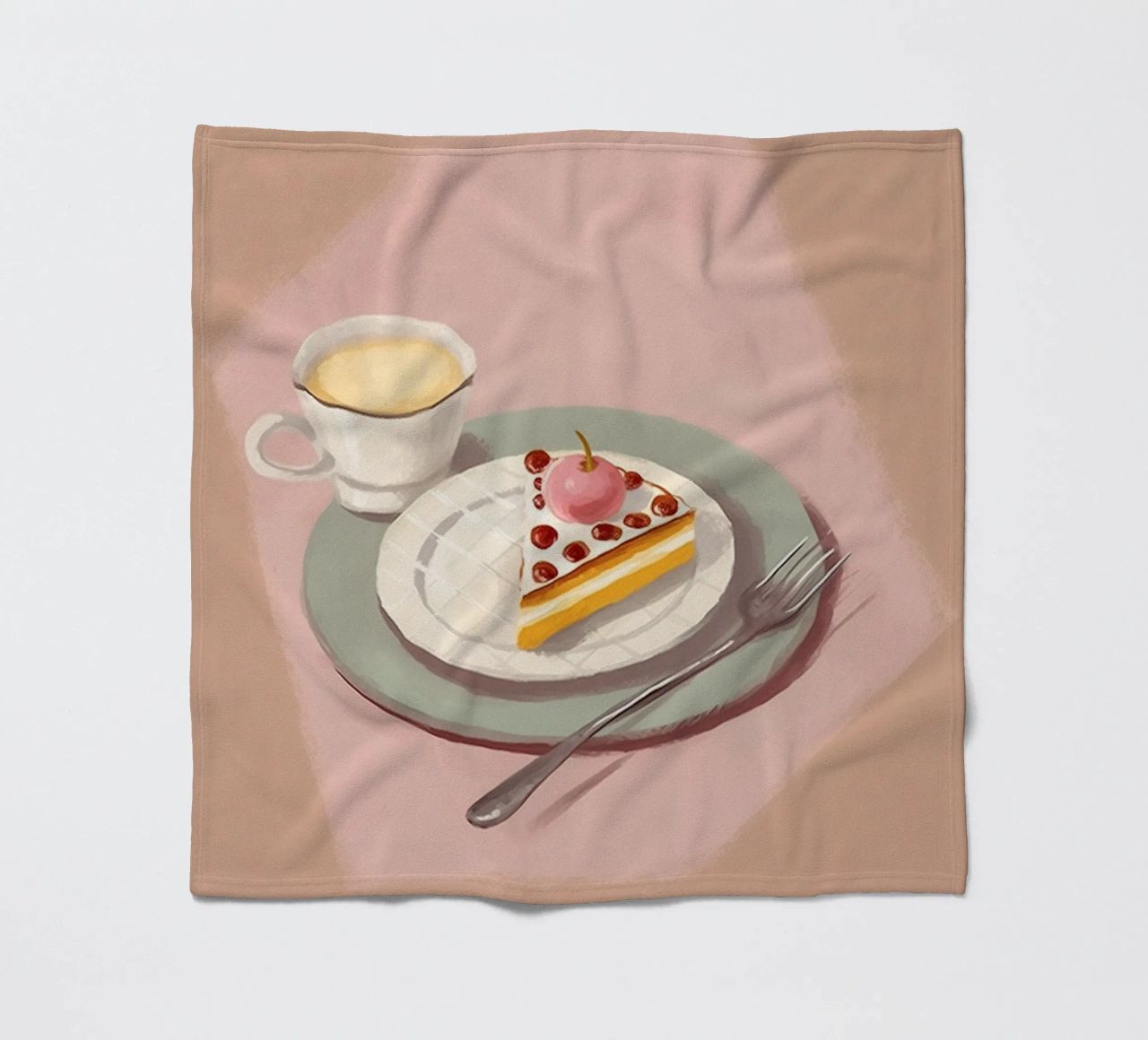 Enjoyment with coffee & cake fleece blanket by Carinaprint