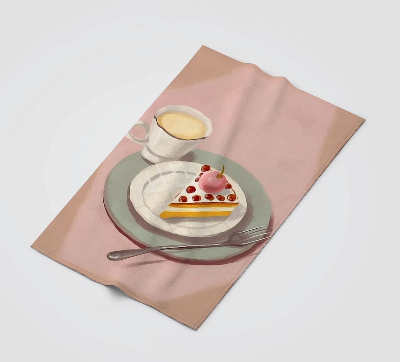 Enjoyment with coffee & cake fleece blanket by Carinaprint