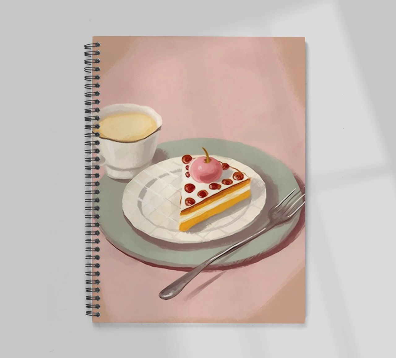Enjoyment with coffee & cake spiral notebook by Carinaprint