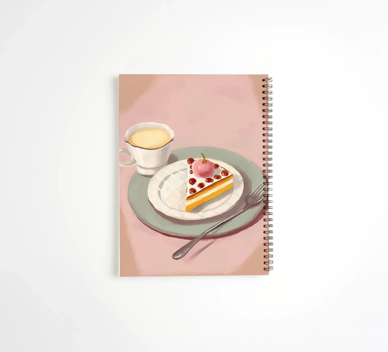 Enjoyment with coffee & cake spiral notebook by Carinaprint