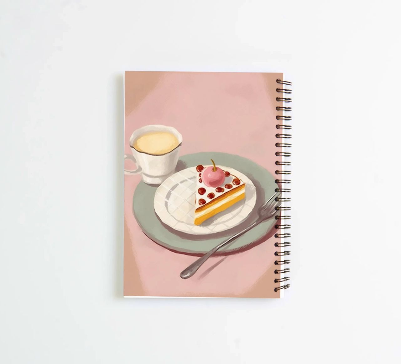 Enjoyment with coffee & cake spiral notebook by Carinaprint