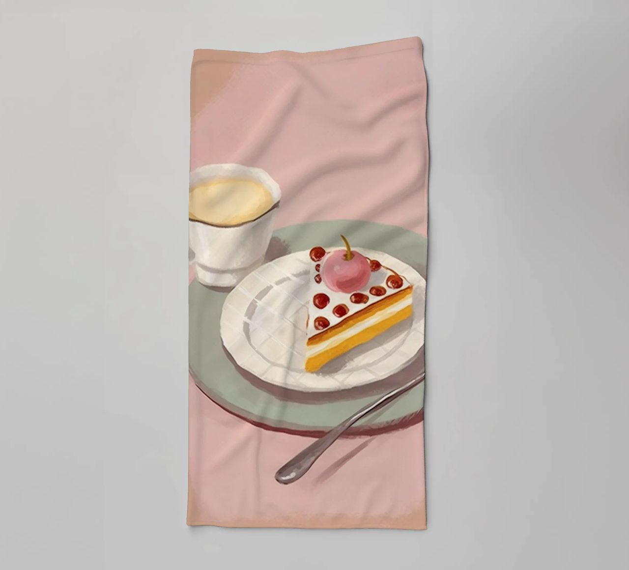 Enjoyment with coffee & cake towel by Carinaprint
