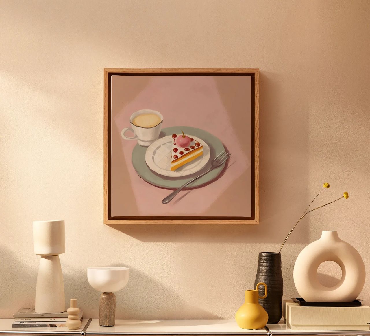 Enjoyment with coffee & cake canvas by Carinaprint