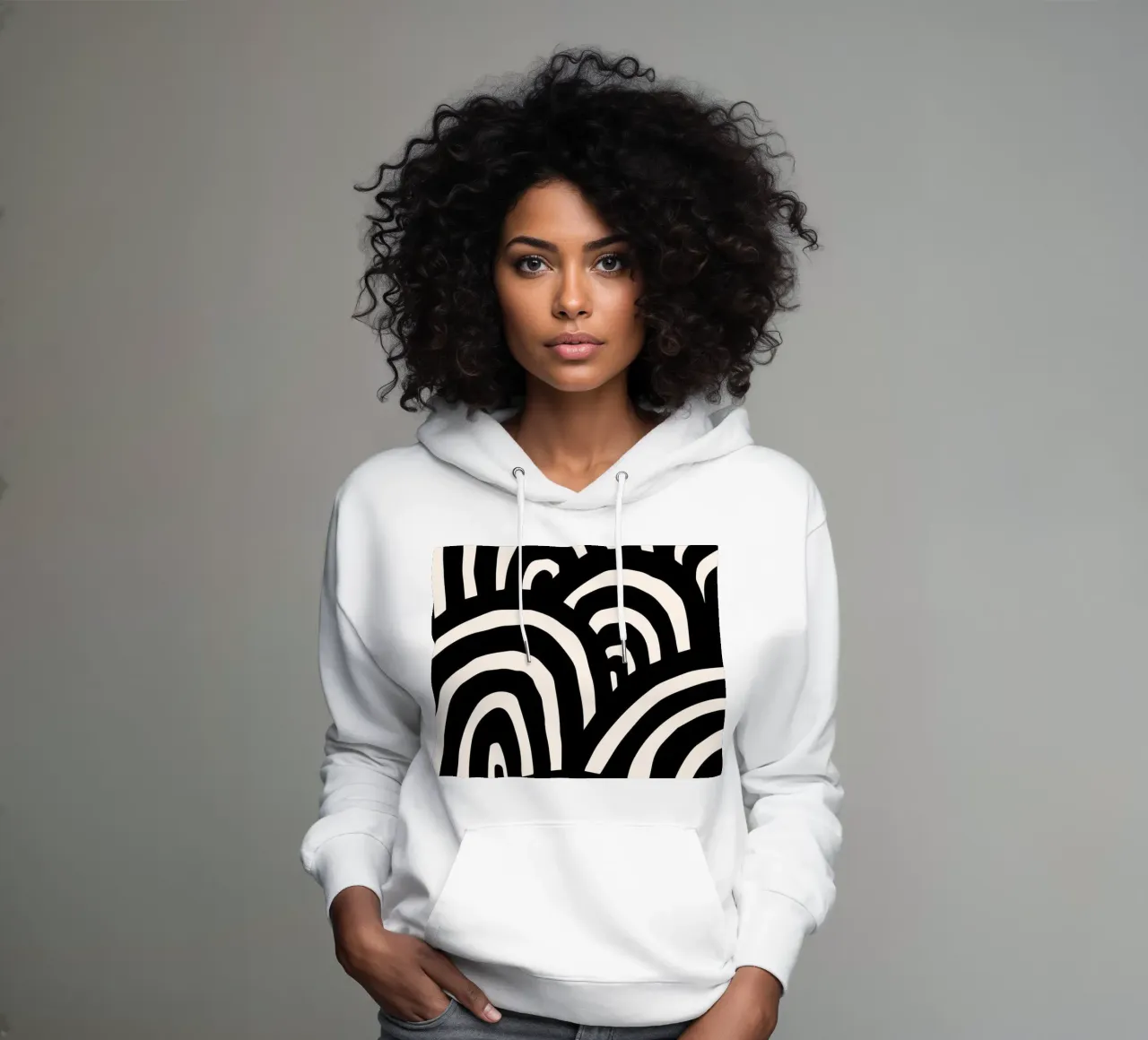 Linee astratte ondulate - Moderno e dinamico felpa con cappuccio da Whole©