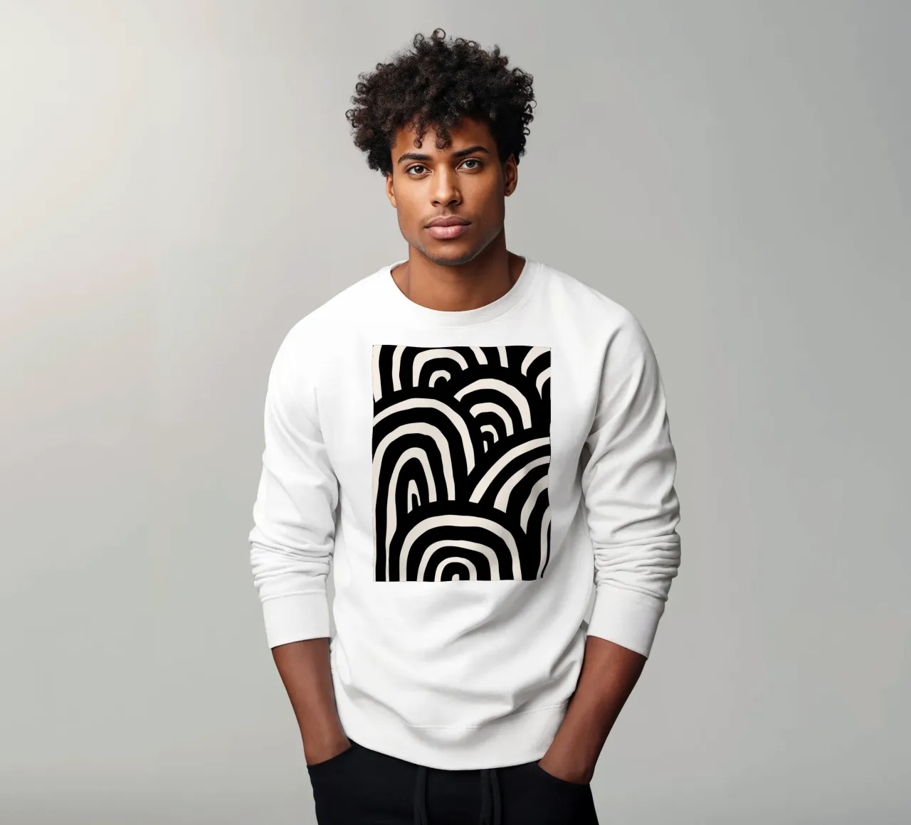 Lignes ondulées abstraites - Moderne & Dynamique sweat de Whole©