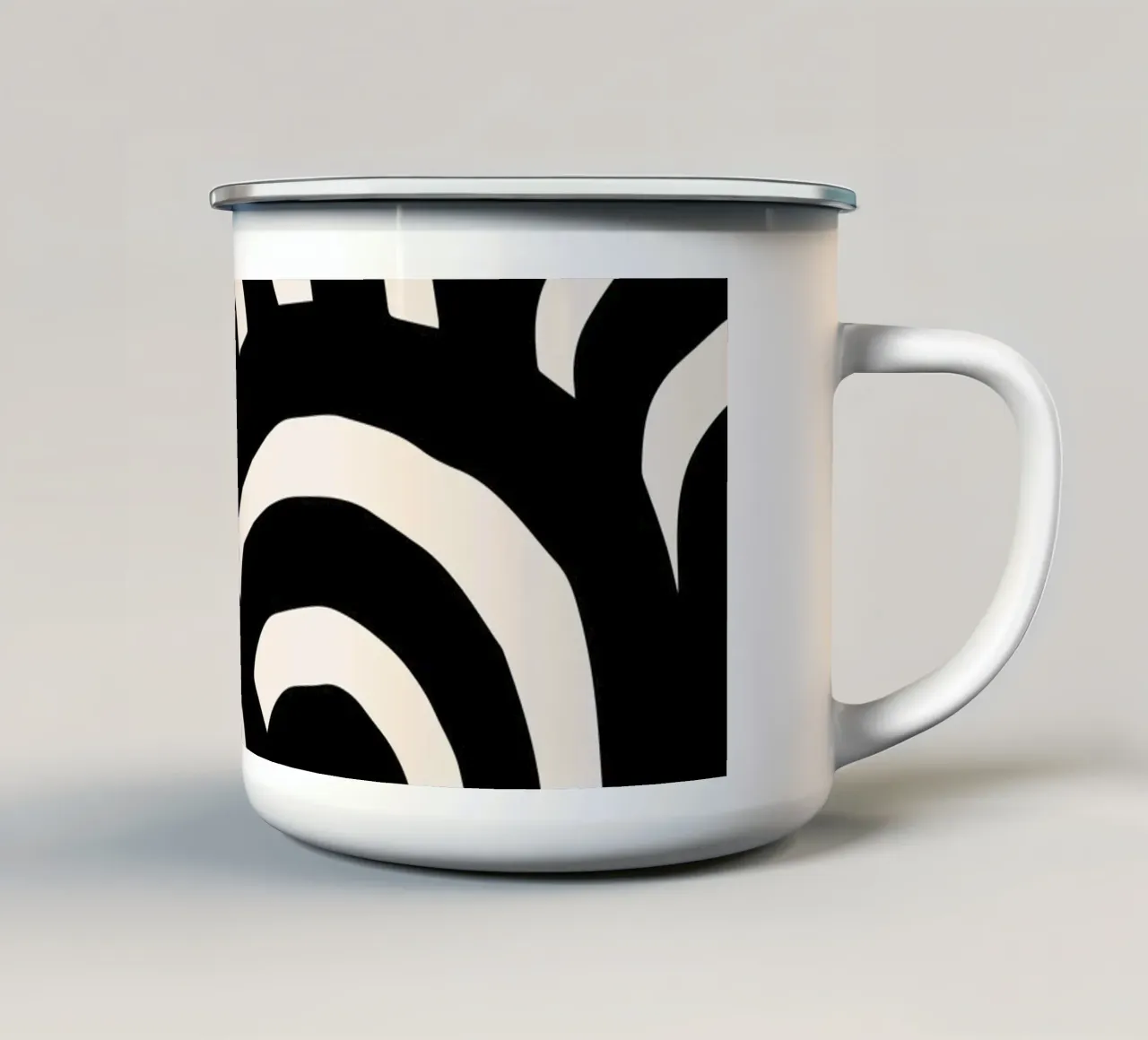 Abstracte golvende lijnen - Modern & dynamisch emaille mok van Whole©