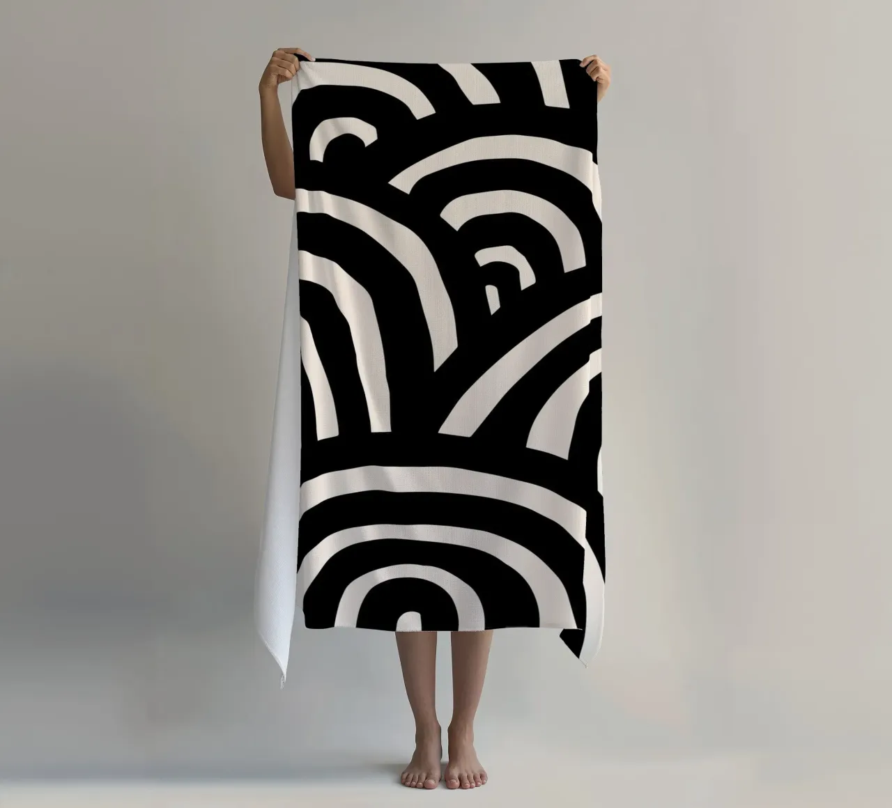 Linee astratte ondulate - Moderno e dinamico telo mare da Whole©