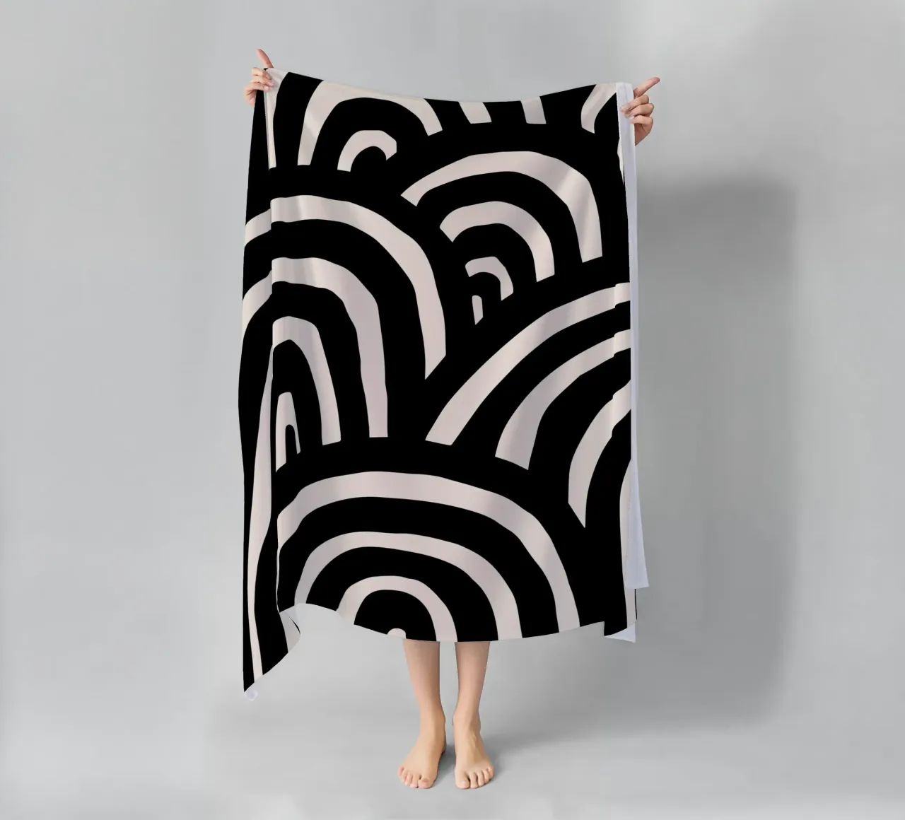 Linee astratte ondulate - Moderno e dinamico telo mare da Whole©