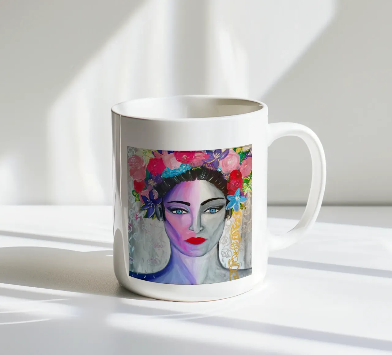 Flowers Keramik Tasse von Soki-Art