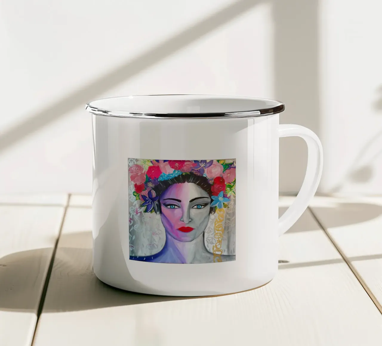 Flowers tazza in smalto da Soki-Art