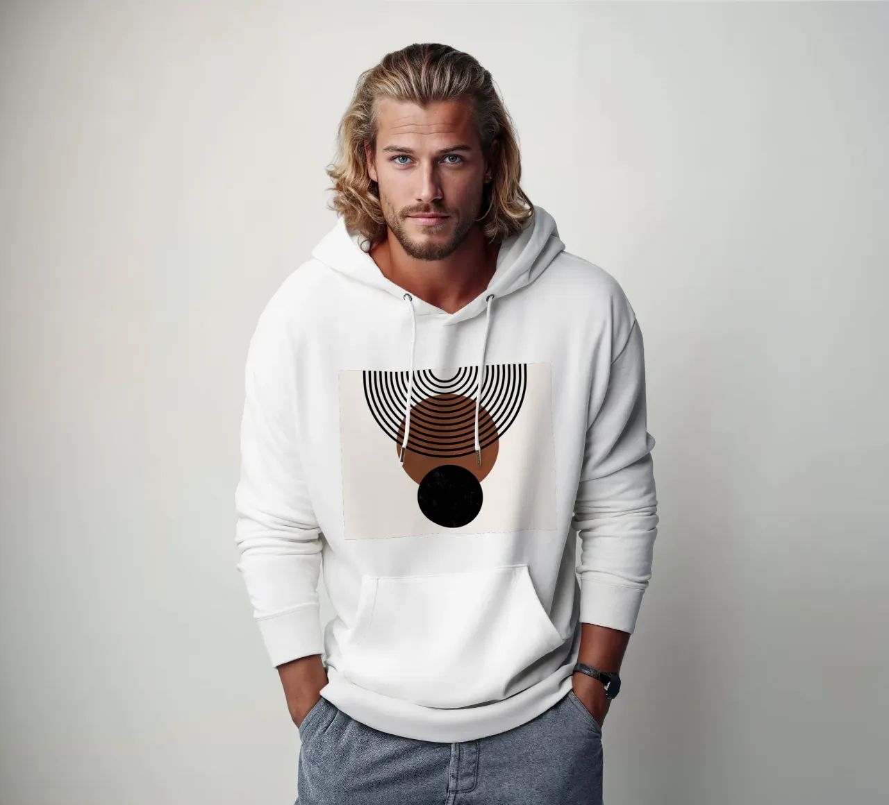 Design geometrico Boho - minimale e armonioso felpa con cappuccio da Whole©