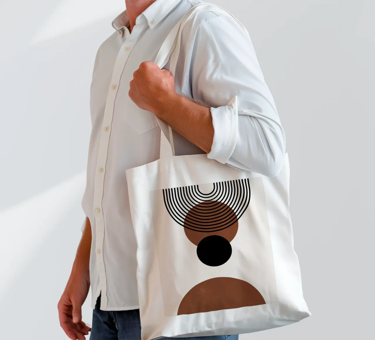 Design geometrico Boho - minimale e armonioso borsa in juta da Whole©