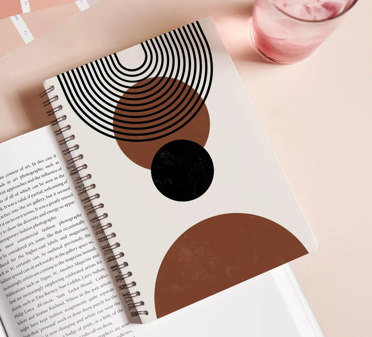 Boho geometric design - minimal & harmonious spiral notebook by Whole©