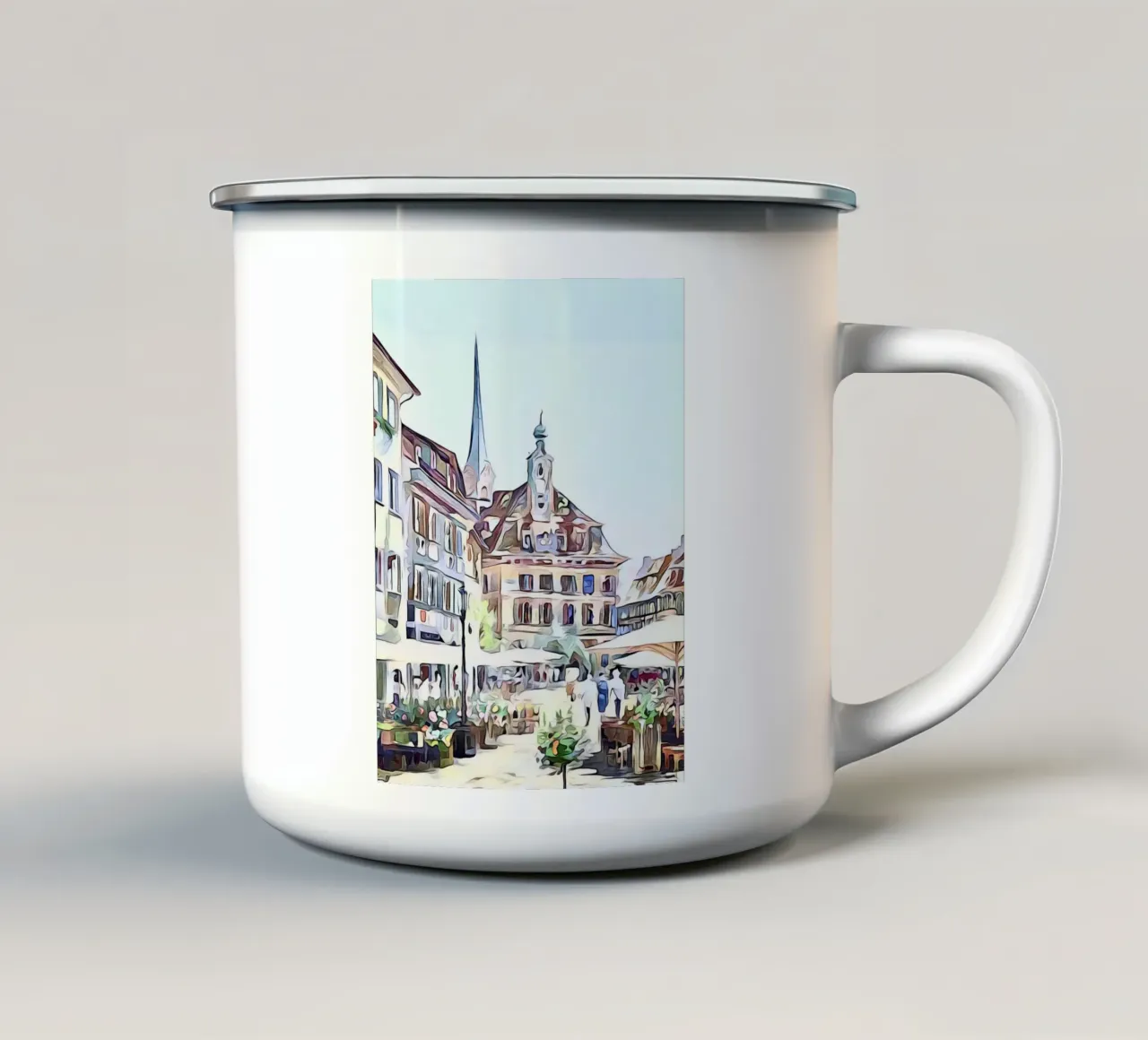 Stein am Rhein, Lago di Costanza, motivo 2 tazza in smalto da ZAMART