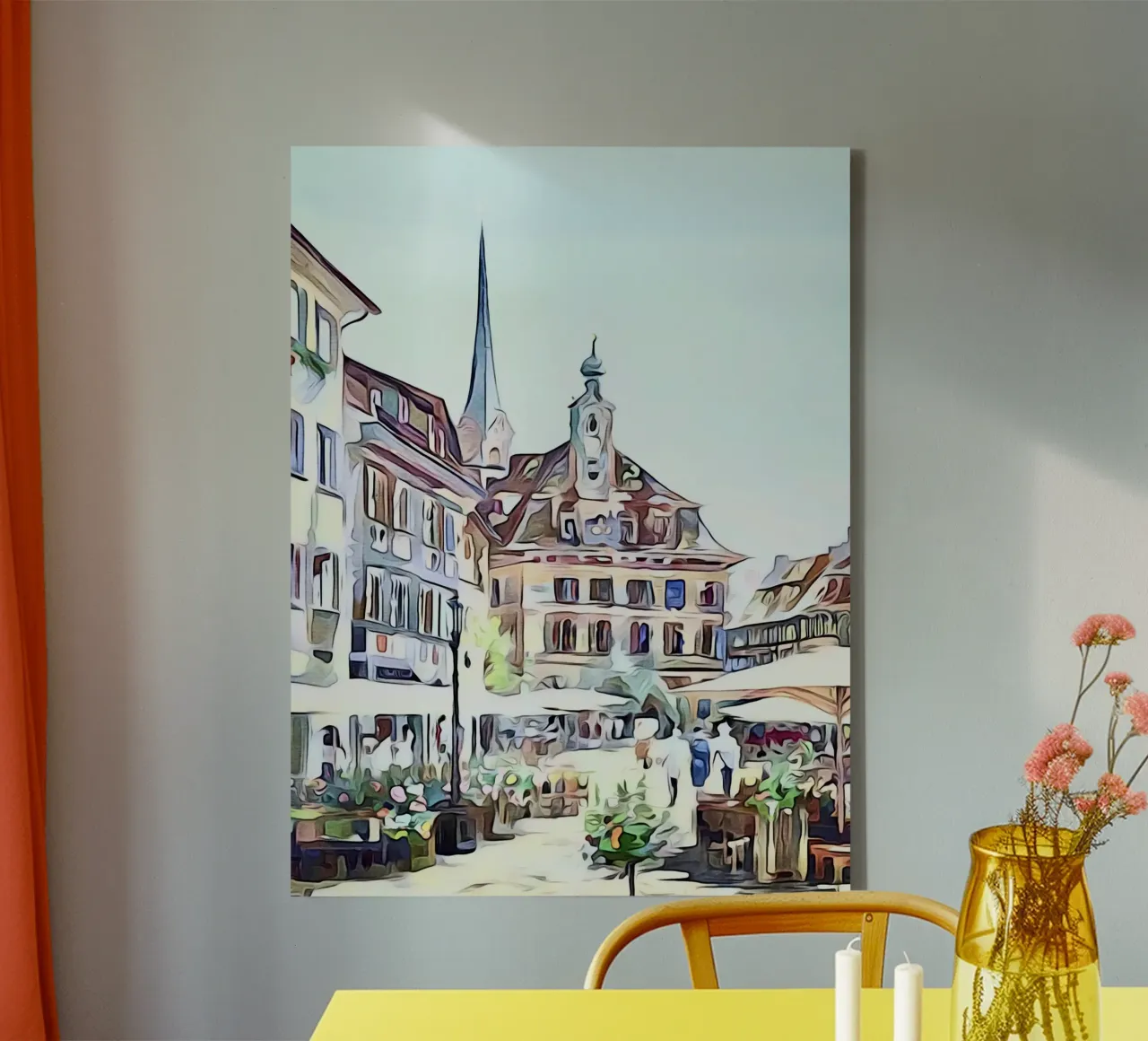 Stein am Rhein, Lake Constance, motif 2 canvas with Floater frame by ZAMART
